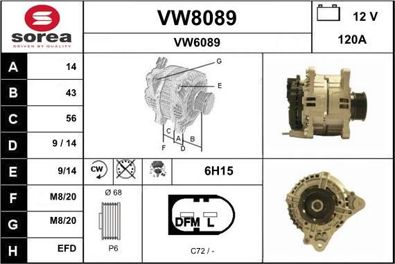 SNRA VW8089 - Генератор autocars.com.ua