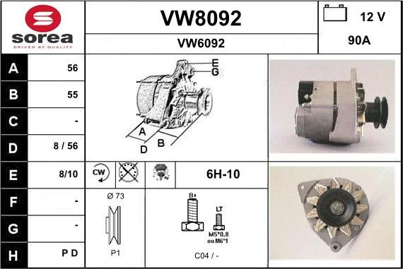 SNRA VW8092 - Генератор autodnr.net