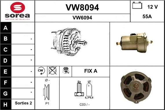 SNRA VW8094 - Генератор autocars.com.ua