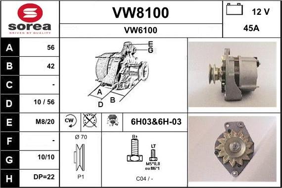 SNRA VW8100 - Генератор avtokuzovplus.com.ua