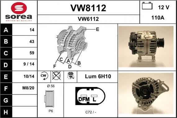 SNRA VW8112 - Генератор autodnr.net