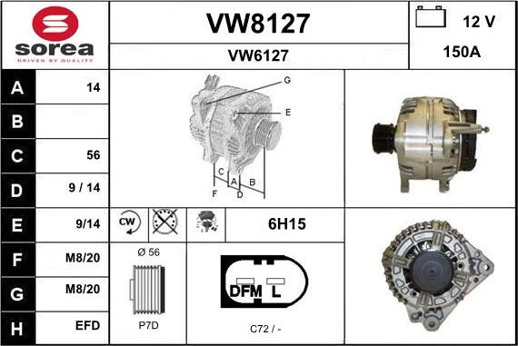 SNRA VW8127 - Генератор autocars.com.ua