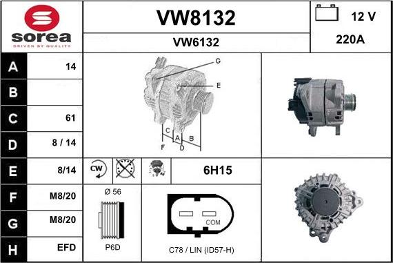 SNRA VW8132 - Генератор avtokuzovplus.com.ua