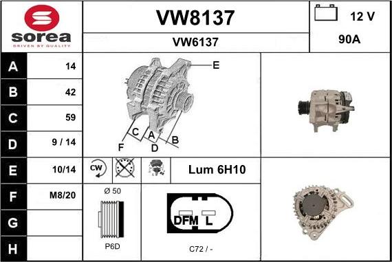 SNRA VW8137 - Генератор autocars.com.ua