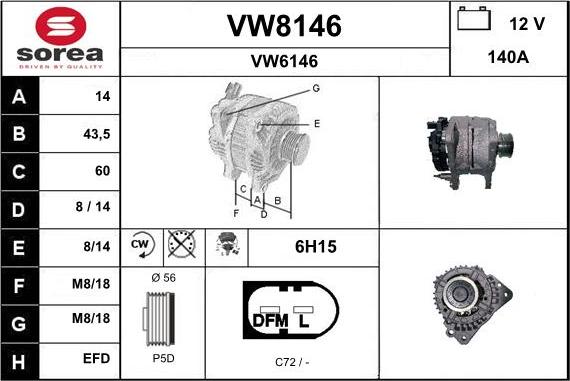 SNRA VW8146 - Генератор avtokuzovplus.com.ua