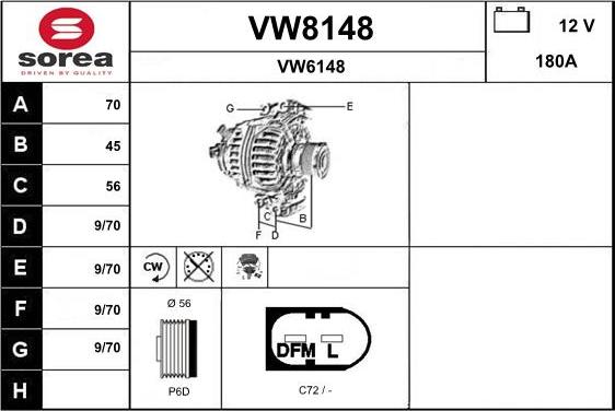 SNRA VW8148 - Генератор avtokuzovplus.com.ua