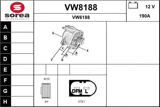 SNRA VW8188 - Генератор autocars.com.ua