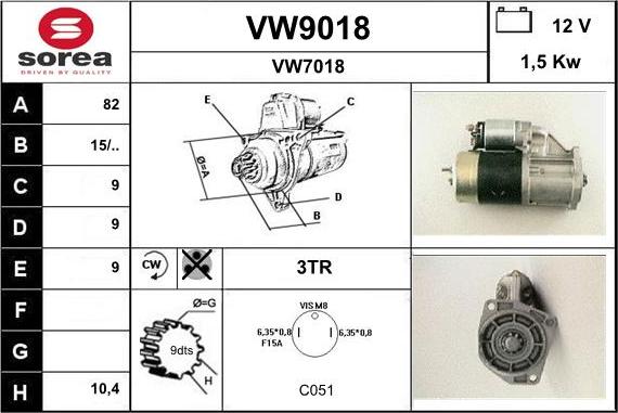 SNRA VW9018 - Стартер avtokuzovplus.com.ua