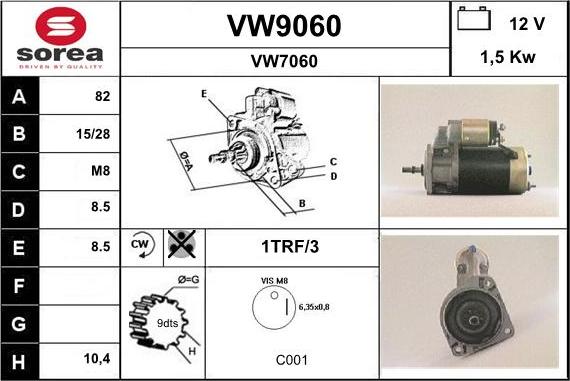 SNRA VW9060 - Стартер avtokuzovplus.com.ua