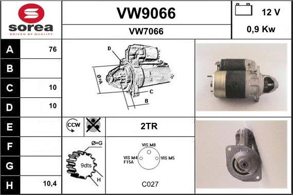 SNRA VW9066 - Стартер avtokuzovplus.com.ua