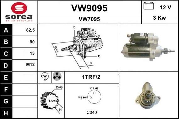 SNRA VW9095 - Стартер avtokuzovplus.com.ua