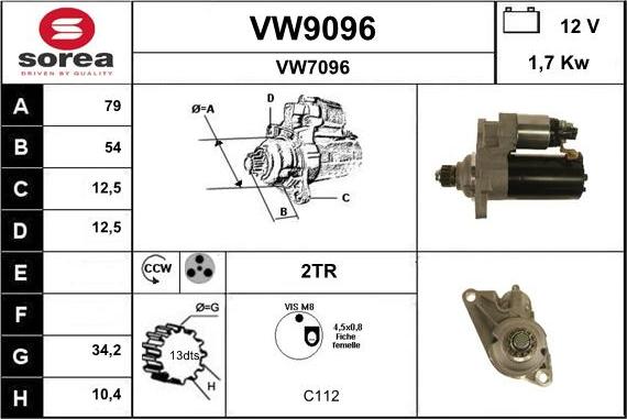 SNRA VW9096 - Стартер avtokuzovplus.com.ua