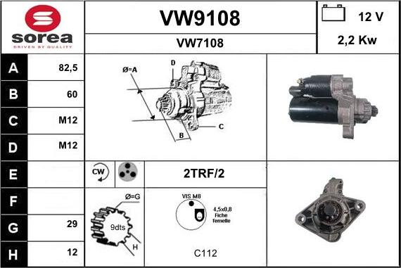 SNRA VW9108 - Стартер autocars.com.ua