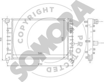 Somora 010140A - Радіатор, охолодження двигуна autocars.com.ua