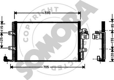 Somora 010160 - Конденсатор, кондиціонер autocars.com.ua