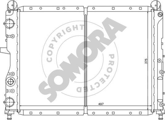 Somora 011140 - Радіатор, охолодження двигуна autocars.com.ua