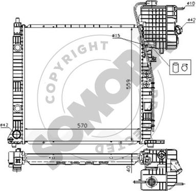 Somora 011240B - Радіатор, охолодження двигуна autocars.com.ua