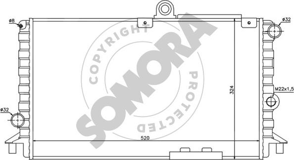 Somora 014040 - Радіатор, охолодження двигуна autocars.com.ua