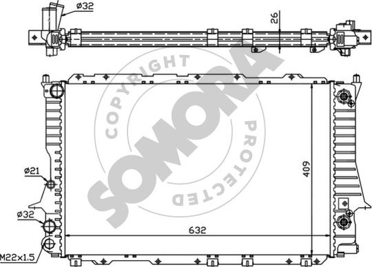 Somora 020840A - Радіатор, охолодження двигуна autocars.com.ua