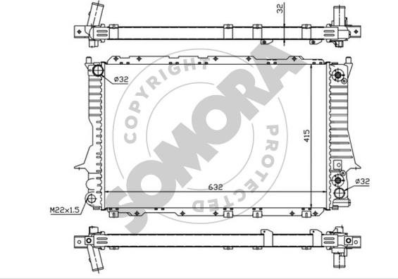 Somora 020842 - Радіатор, охолодження двигуна autocars.com.ua