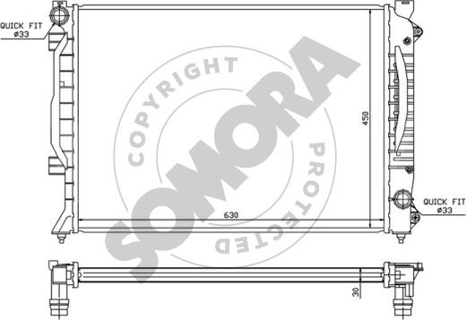 Somora 020940 - Радіатор, охолодження двигуна autocars.com.ua