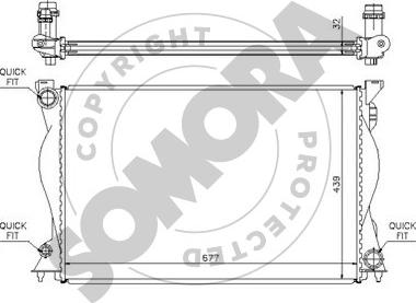 Somora 021040B - Радіатор, охолодження двигуна autocars.com.ua