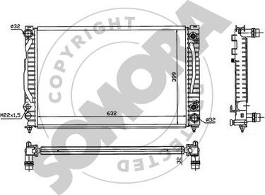 Somora 021340E - Радіатор, охолодження двигуна autocars.com.ua