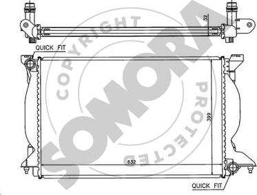 Somora 021540B - Радіатор, охолодження двигуна autocars.com.ua