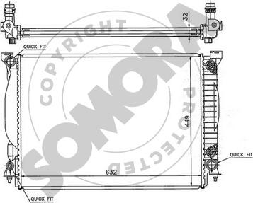 Somora 021540D - Радіатор, охолодження двигуна autocars.com.ua