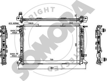 Somora 021740A - Радіатор, охолодження двигуна autocars.com.ua