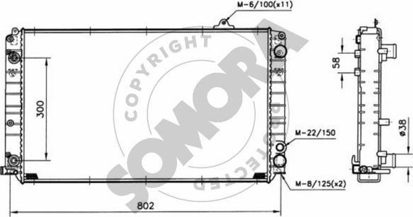 Somora 024040 - Радіатор, охолодження двигуна autocars.com.ua