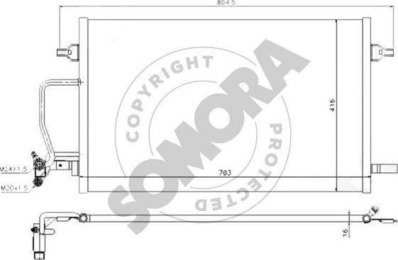Somora 024060A - Конденсатор, кондиціонер autocars.com.ua