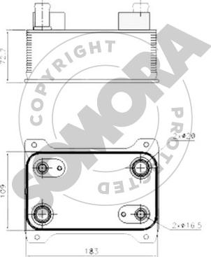 Somora 024166 - Масляний радіатор, автоматична коробка передач autocars.com.ua