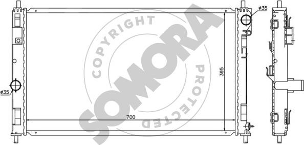 Somora 033140 - Радіатор, охолодження двигуна autocars.com.ua