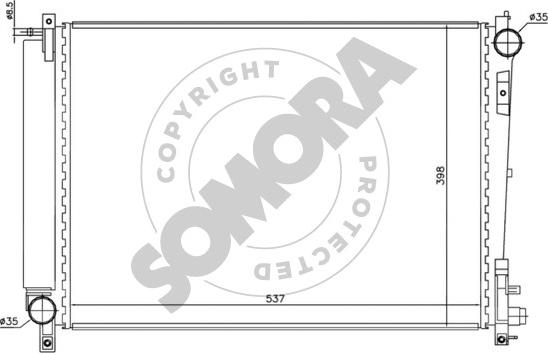 Somora 035140 - Радіатор, охолодження двигуна autocars.com.ua