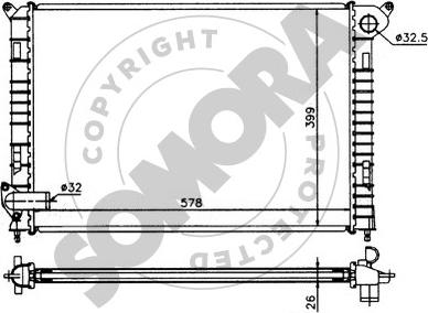 Somora 040041 - Радіатор, охолодження двигуна autocars.com.ua