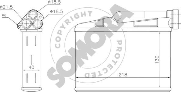 Somora 041250 - Теплообмінник, опалення салону autocars.com.ua