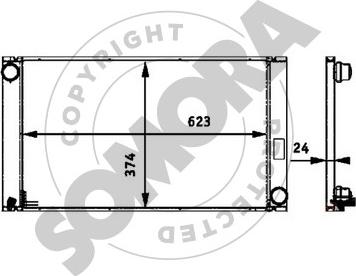 Somora 041340D - Радіатор, охолодження двигуна autocars.com.ua