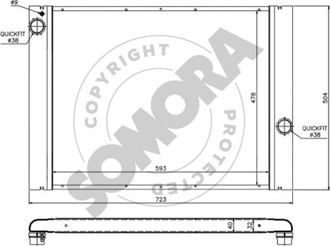 Somora 041340K - Радіатор, охолодження двигуна autocars.com.ua