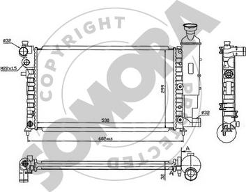 Somora 050240C - Радіатор, охолодження двигуна autocars.com.ua