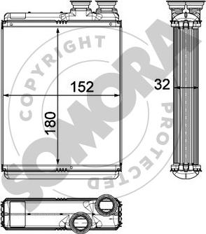 Somora 050550 - Теплообмінник, опалення салону autocars.com.ua
