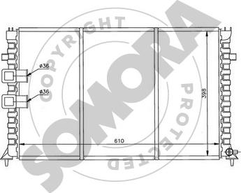 Somora 052240B - Радіатор, охолодження двигуна autocars.com.ua