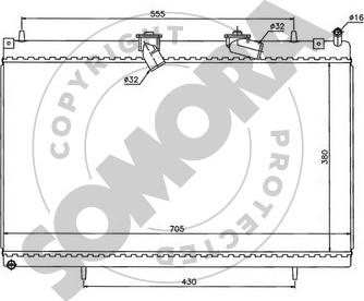 Somora 052340K - Радіатор, охолодження двигуна autocars.com.ua