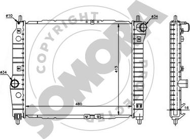 Somora 061140 - Радіатор, охолодження двигуна autocars.com.ua