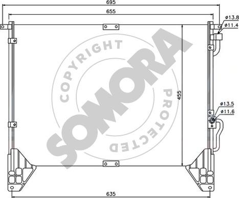 Somora 065060C - Конденсатор, кондиціонер autocars.com.ua
