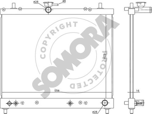Somora 072140 - Радіатор, охолодження двигуна autocars.com.ua