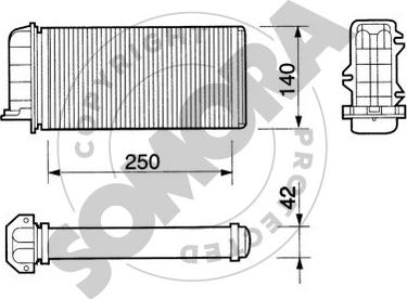 Somora 082250 - Теплообмінник, опалення салону autocars.com.ua
