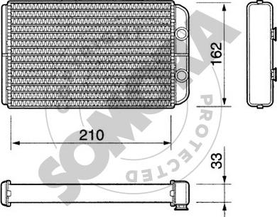 Somora 082350 - Теплообмінник, опалення салону autocars.com.ua