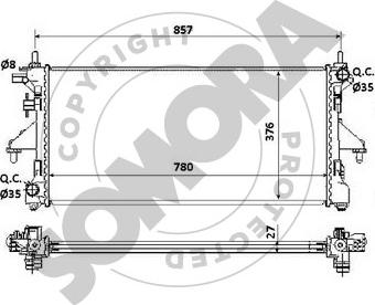 Somora 084240C - Радіатор, охолодження двигуна autocars.com.ua