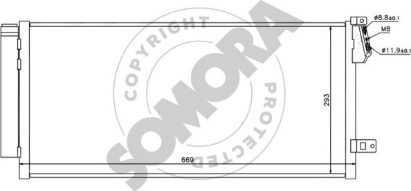 Somora 088260 - Конденсатор, кондиціонер autocars.com.ua